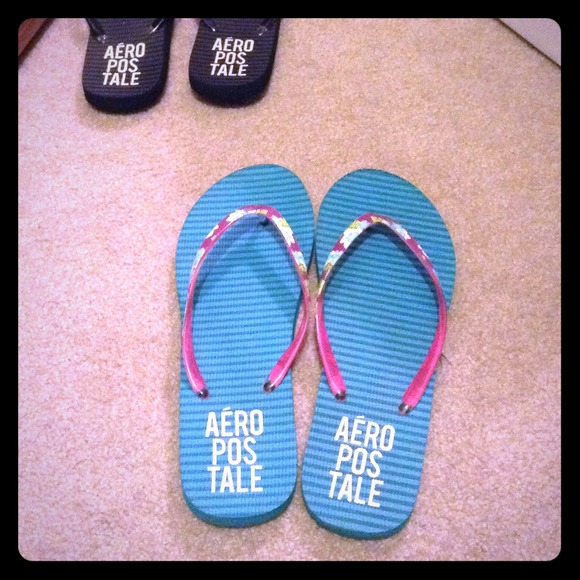 Blue flip flops