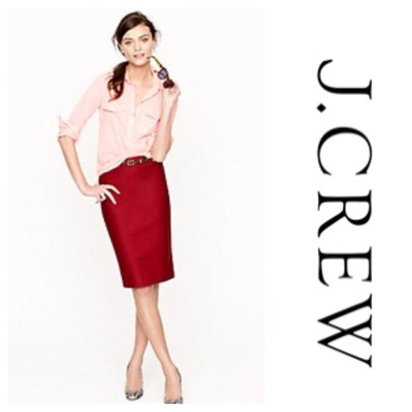 NWOT J.crew no. 2 Pencil Skirt Burgundy Oxblood