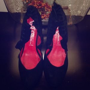 Jeffrey Campbell black suede heels