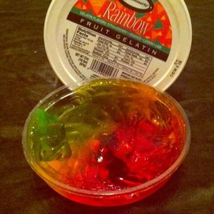 Rainbow fruit gelatin