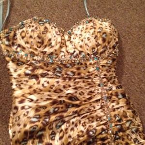 Beautiful leopard silk dress