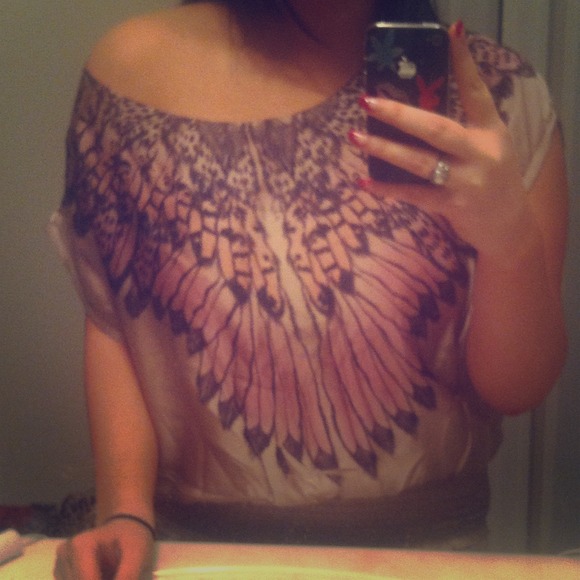 💗SILK FEATHER SHIRT💗