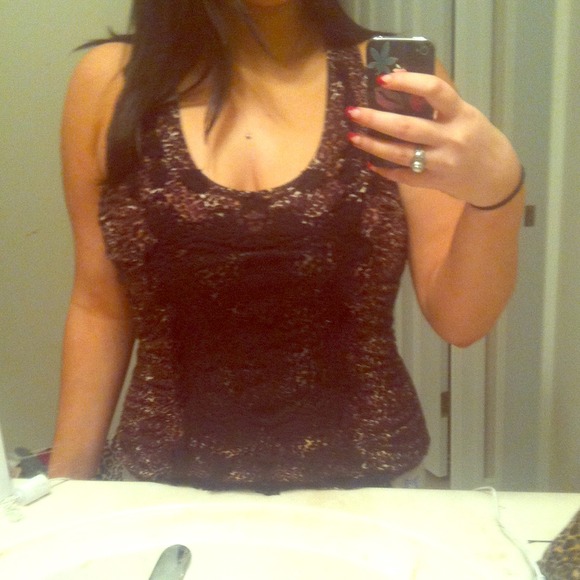 CHEETAH LACE TOP