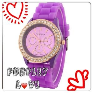 SOLD🆕Purple Jelly wrist watch with extra battery.