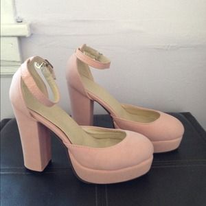 Pink thick soled heels