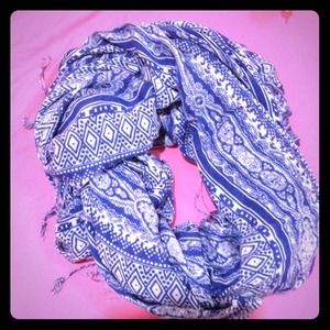 Blue and white scarf