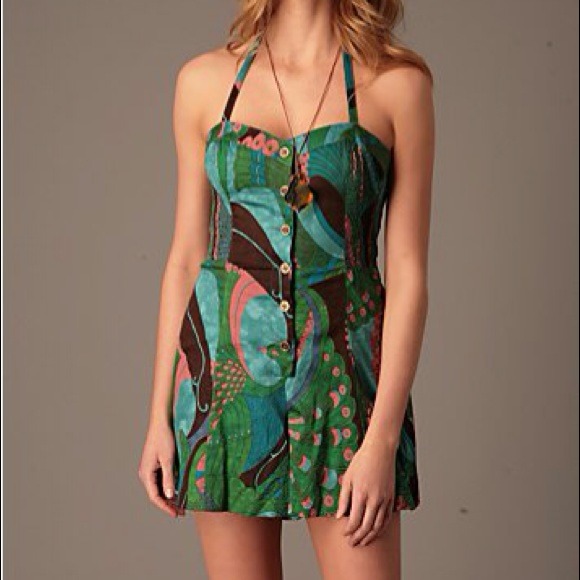 Sold❌Free People Peacock Graffiti Romper❌sold