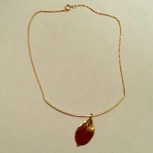 Gold leaf necklace