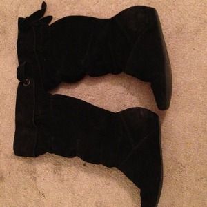 SOLD IN BUNDLE Black suede slouchy boots