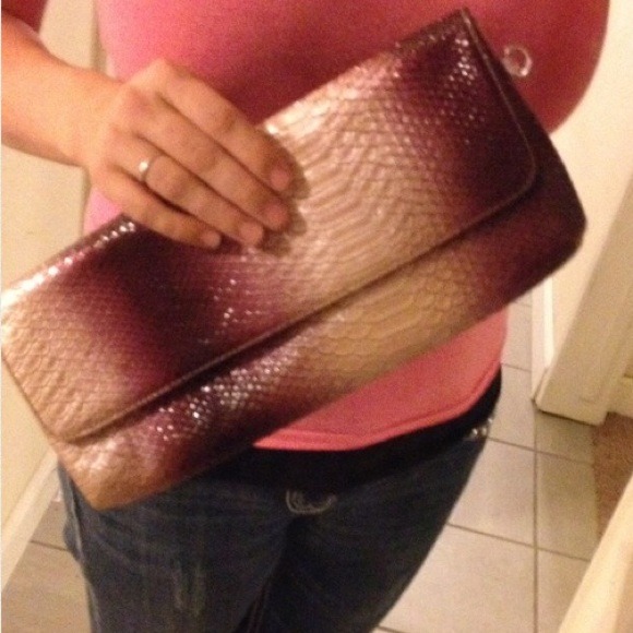 Purple Snake Print Clutch