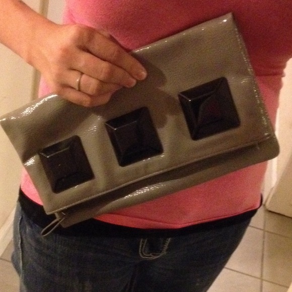 Grey & Black Stud Clutch