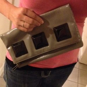 Grey & Black Stud Clutch