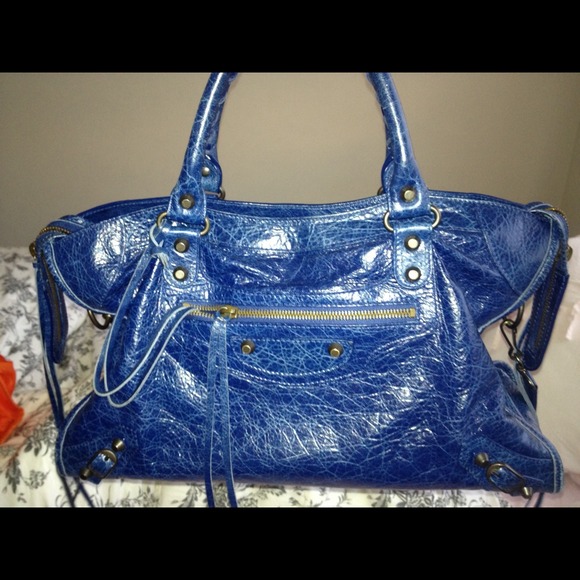 Authentic Balenciaga city bag in blue