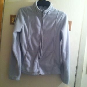 light blue zip up sweater