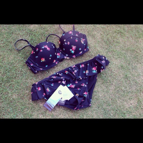 Floral Bikini Push-Up Top W/ Matching Skirt Bottom