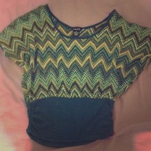 Blue and green top