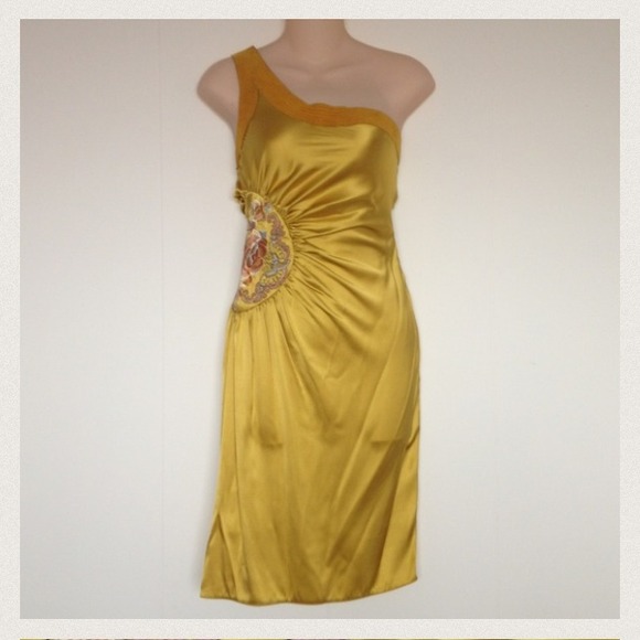 Blumarine silk & suede dress