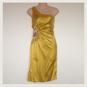 Blumarine silk & suede dress