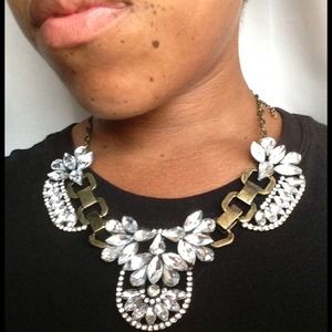Diamonds and Gold Statement Necklace