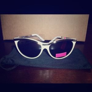 Betsey Johnson White/silver cat eye sunglasses
