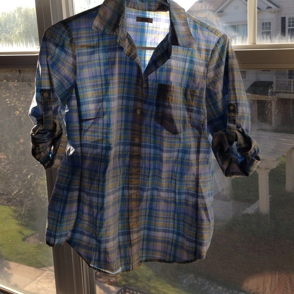 Light Blue Plaid Button Up