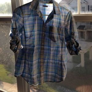 Light Blue Plaid Button Up