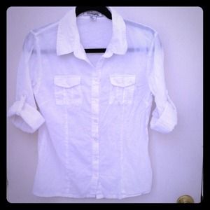 White linen button down reduced