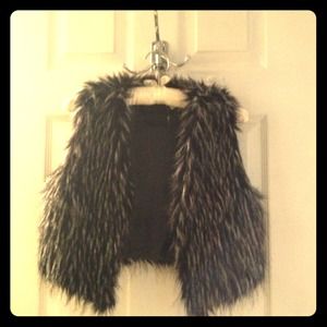 Faux black and white vest