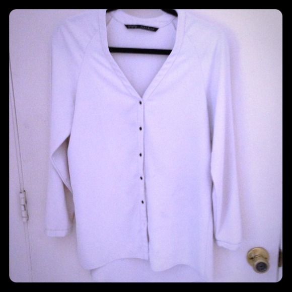 Zara high low button down