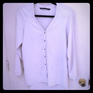 Zara high low button down