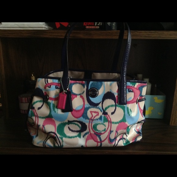 Coach ikat carryall purse