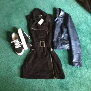 Black Collared Dress w/ belt