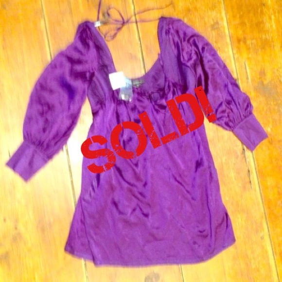 NWT Purple Silk BEBE Babydoll
