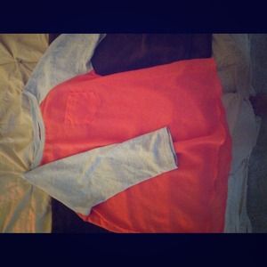 peach and great sleeve shear shirt