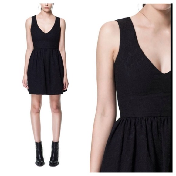 🚫BUNDLE NWT Zara Black Jacquard Brocade Dress