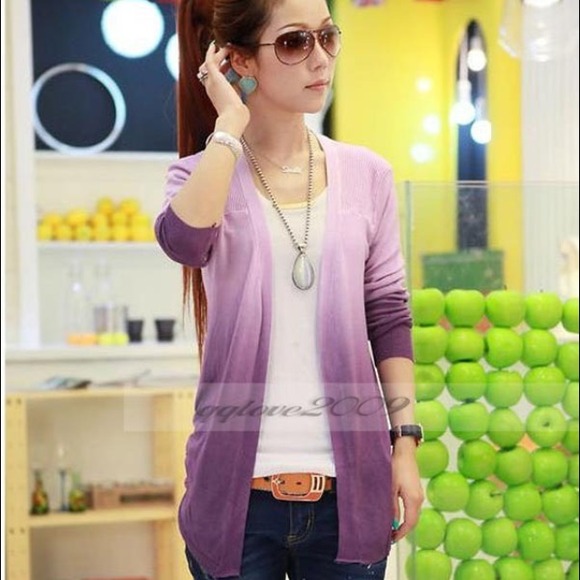 ⚠Reduced⚠ Hi-low Purple ombré cardigan