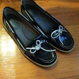Sperry top siders black patent
