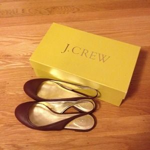 Leather sling back flats.