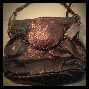 Nwot coach authentic crackled metallic Brooke