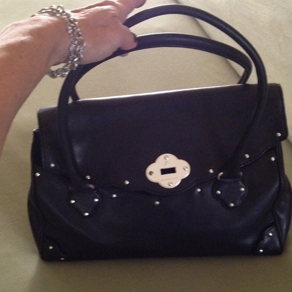 MICHAEL KORS satchel bag   leather with metal grommets     AUTHENTIC - Picture 1 of 4