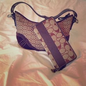 Brown Coach purse/wallet bundle
