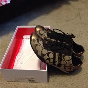 Adidas sneakers and coach shoes