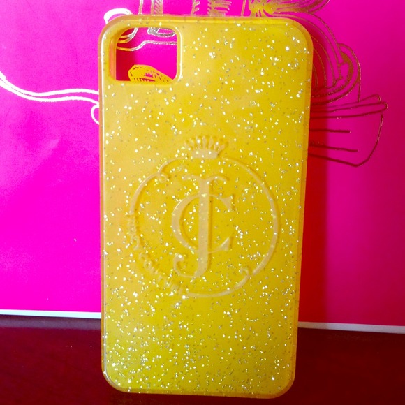 🌟Reduced🌟Yellow glitter iPhone 4 jelly case