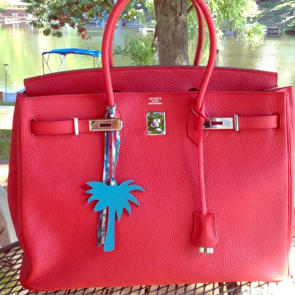 Hermes Rouge Casaque Clemence Leather Authentic - Picture 1 of 4
