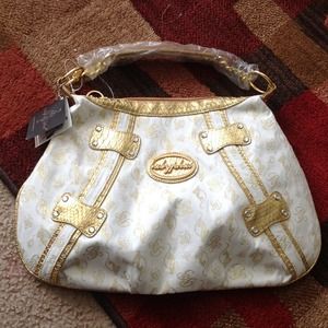 Gold and white Babyphat large bag