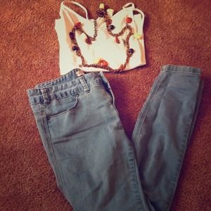 Blue Skinny Jeans by Free People