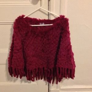 💞Vintage  Rare Calypso Poncho 💯 Rabbit Fur💞