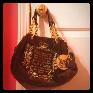 Brown Juicy Couture velour purse