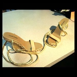 Gold Sandal Wedge Heels
