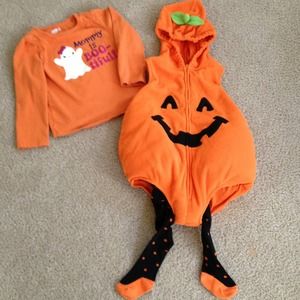 ✋On HOLD✋Pumpkin costume and Halloween shirt.